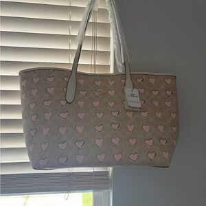 Coach NWT Heart Patterned Tote Bag